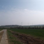 Blick auf moderne Windräder
