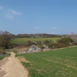 Die ausgewaschene Sandpiste hinunter