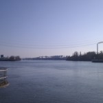 Blick zum Industriegebiet und dem Hafen in Mainz