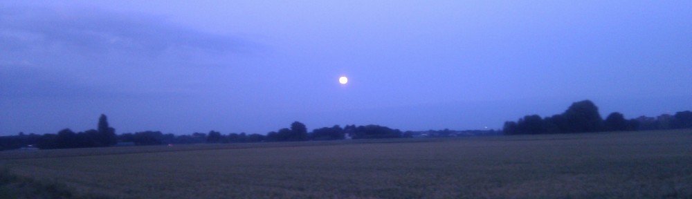 Vollmond über den Feldern in Wiesbaden-Bierstadt