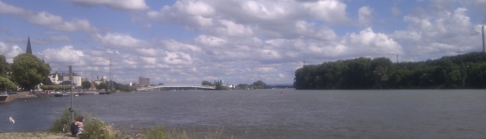 Blick über den Rhein, Richtung Industriepark Kalle